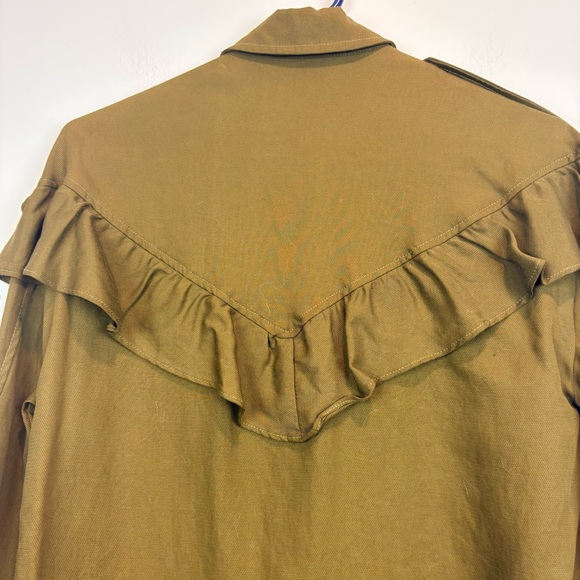 H&M TRF Khaki Ruffle Utility Jacket - Picture 11 of 15